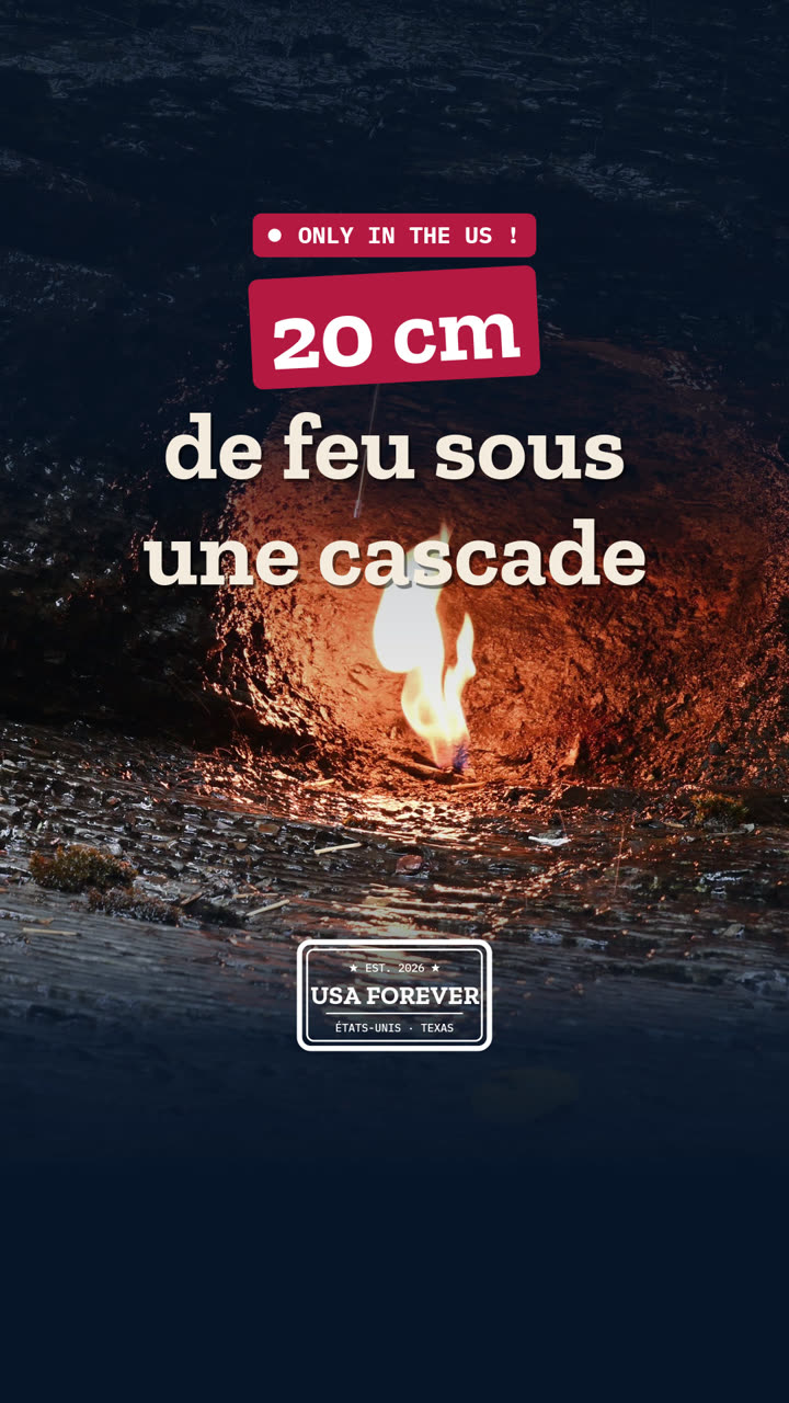 20 centimètres de feu. Sous une cascade.