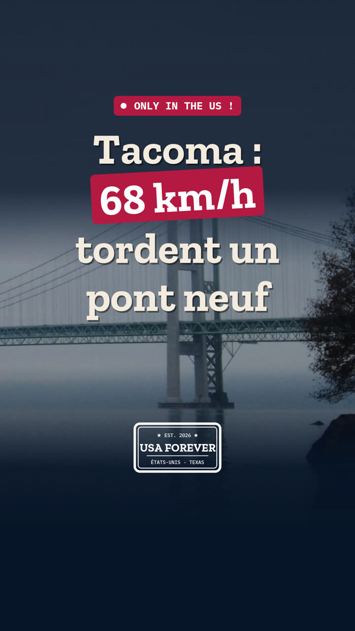 Tacoma : 68 km/h tordent un pont neuf