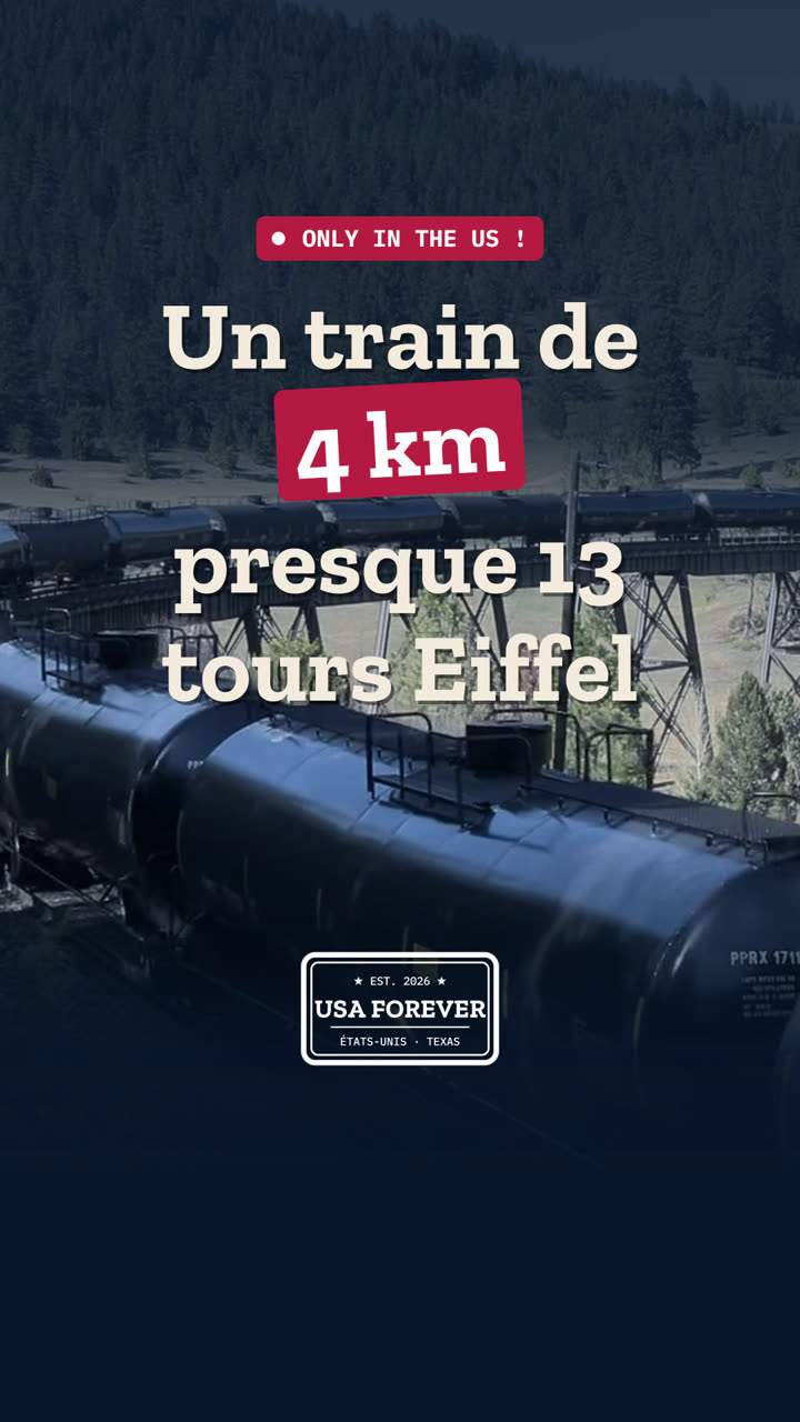 Aux États-Unis, un train de marchandises peut dépasser 4 km… presque 13 tours Eiffel bout à bout